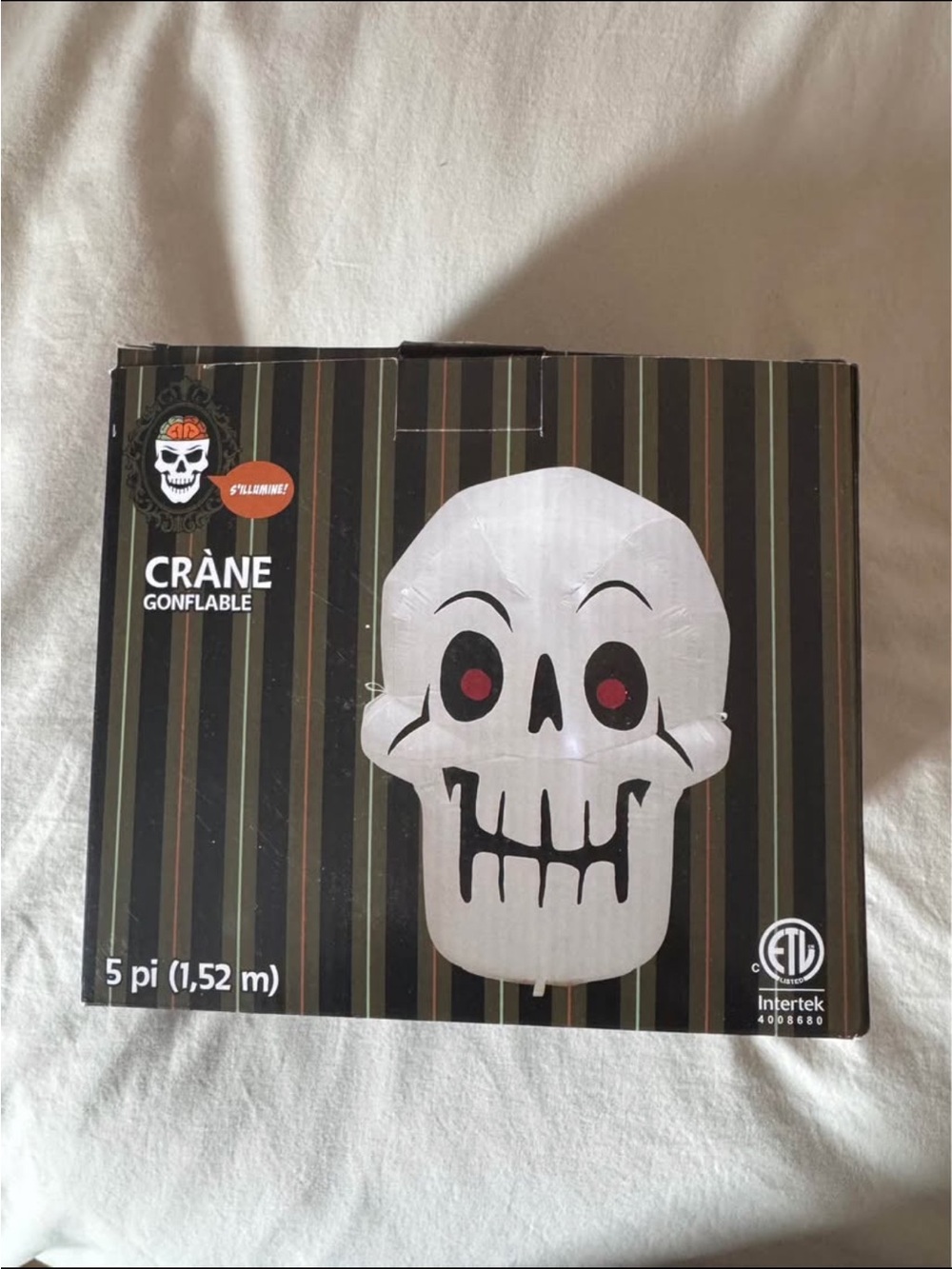 5 ft inflatable skull Halloween outdoor decoration